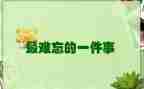 最难忘的一件事作文600字8篇