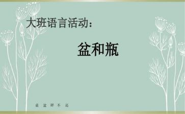 盆和瓶大班教案5篇